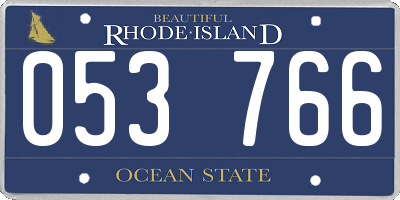 RI license plate 053766