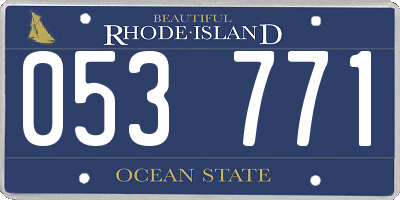 RI license plate 053771