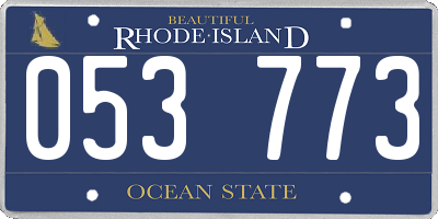 RI license plate 053773
