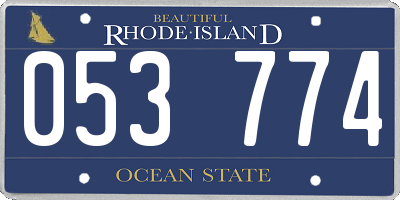 RI license plate 053774