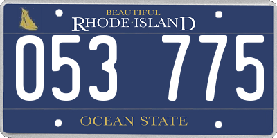 RI license plate 053775