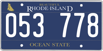 RI license plate 053778
