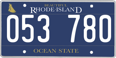 RI license plate 053780