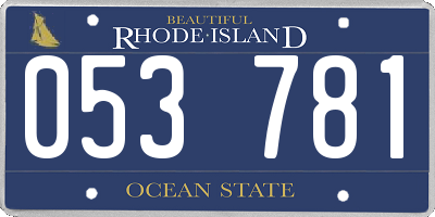 RI license plate 053781