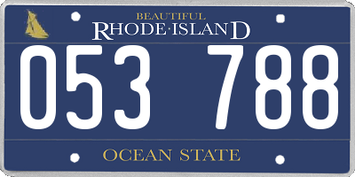 RI license plate 053788