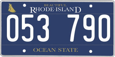 RI license plate 053790