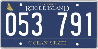 RI license plate 053791