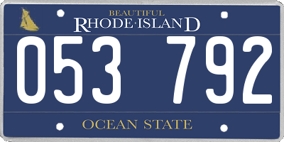RI license plate 053792