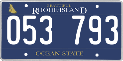 RI license plate 053793