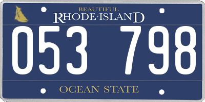 RI license plate 053798