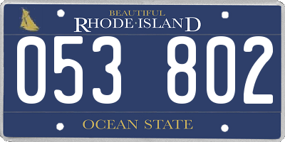 RI license plate 053802