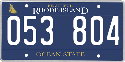 RI license plate 053804
