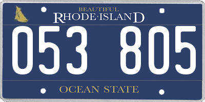 RI license plate 053805