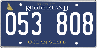RI license plate 053808
