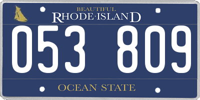 RI license plate 053809