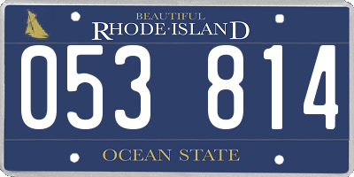 RI license plate 053814