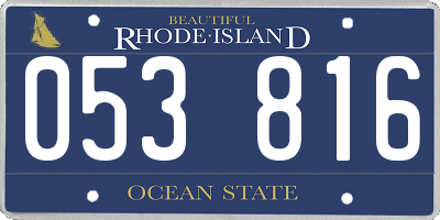RI license plate 053816
