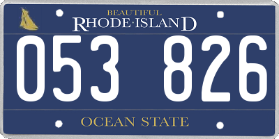 RI license plate 053826
