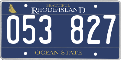 RI license plate 053827
