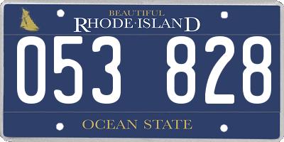 RI license plate 053828