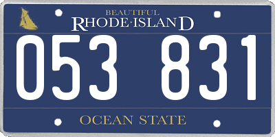 RI license plate 053831