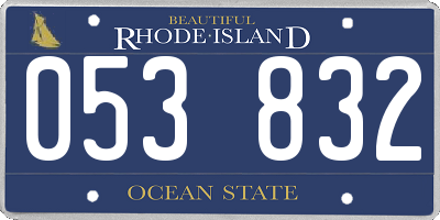 RI license plate 053832