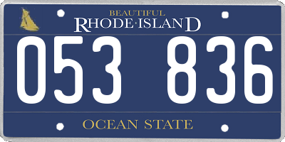 RI license plate 053836