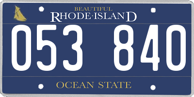 RI license plate 053840