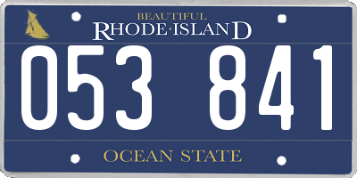 RI license plate 053841