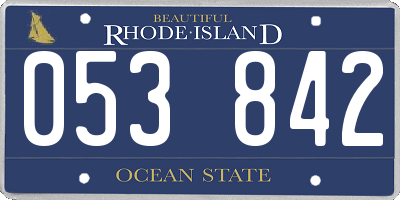 RI license plate 053842