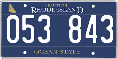 RI license plate 053843