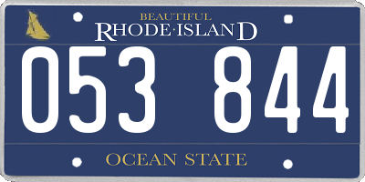 RI license plate 053844