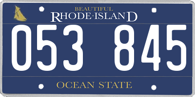 RI license plate 053845