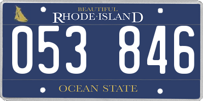 RI license plate 053846