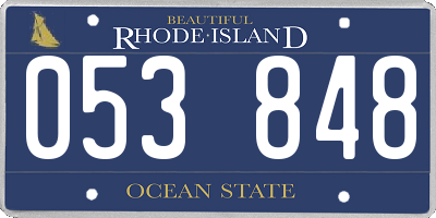 RI license plate 053848