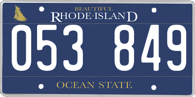 RI license plate 053849