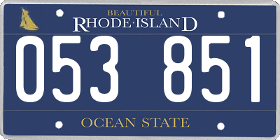 RI license plate 053851