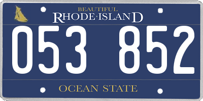 RI license plate 053852