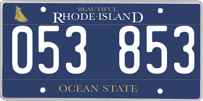RI license plate 053853