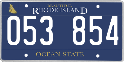 RI license plate 053854