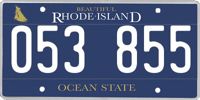 RI license plate 053855
