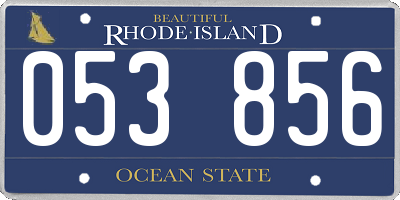 RI license plate 053856