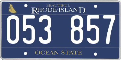 RI license plate 053857