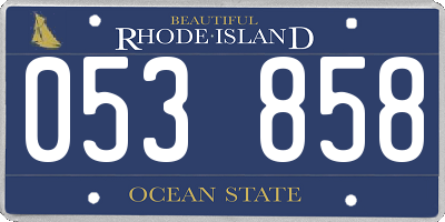 RI license plate 053858