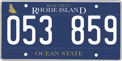 RI license plate 053859