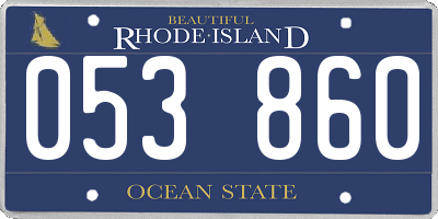RI license plate 053860