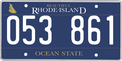 RI license plate 053861