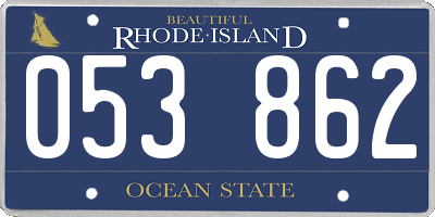 RI license plate 053862
