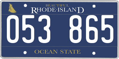 RI license plate 053865