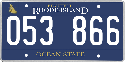 RI license plate 053866